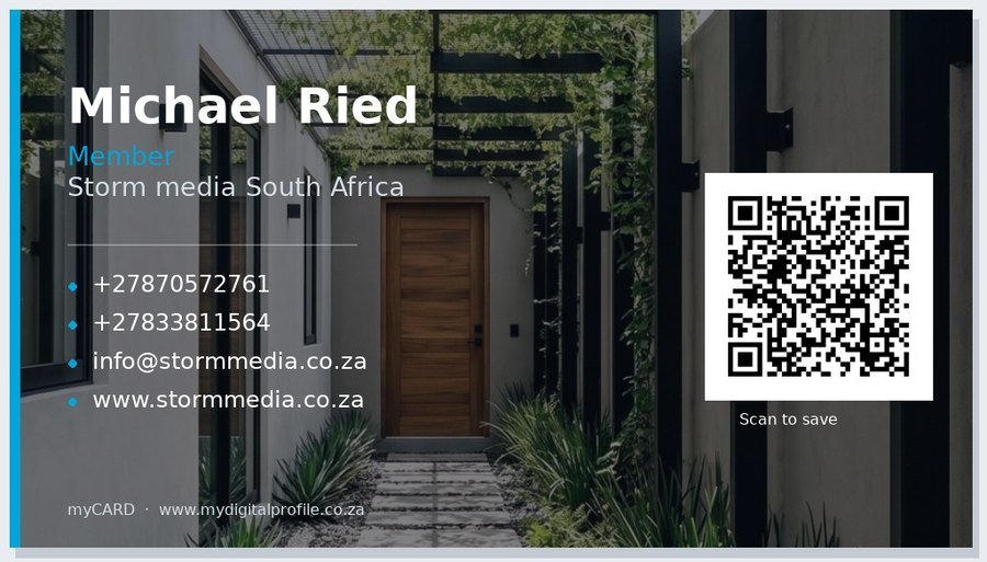 A myCARD business card picture with a custom background photo